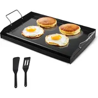 Vevor Grillpfanne Kohlenstoffstahl, universelle rechteckige Grillpfanne (605 x 360 mm) zum Grillen von Teppanyaki, tragbares Kochgeschirr für Zuhause mit Griff