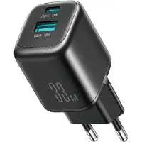 Dudao Ładowarka sieciowa Joyroom JR-TG7 33W USB-A + USB-C z kablem 60W USB-C do USB-C 1m - czarna