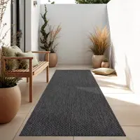 Paco Home In- & Outdoor Teppich Flachgewebe einfarbig modern wetterfest für Terrasse Küche Grösse 60x100 cm
