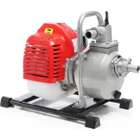 XPOtool Benzin Wasserpumpe 1,4 kW 8.000l/h 30m Förderhöhe, 25,4 mm Anschluss (1"), Gartenpumpe Motorpumpe mit 2-Takt-Motor