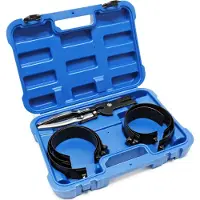 Wiltec Kolbenringspannband Set mit 6 Spannbändern 73-111 mm, inkl. Spannzange und Koffer zum Zusammendrücken der Kolbenringe, zur Montage von Kolben