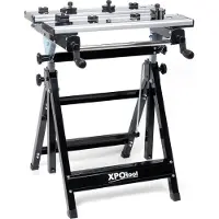 Wiltec Mobile Werkbank bis 100 kg Werktisch klappbar, Arbeitstisch höhenverstellbar 77 - 107 cm, Werkstatttisch mit einstellbarer Neigung
