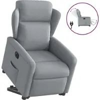 Syfax Relaxsessel mit Aufstehhilfe Elektrisch Hellgrau Stoff