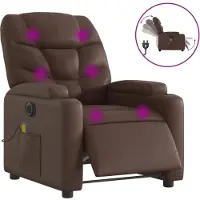 Syfax Massagesessel Elektrisch Braun Kunstleder
