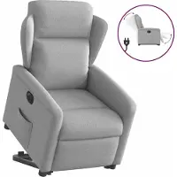 Syfax Relaxsessel mit Aufstehhilfe Elektrisch Wolkengrau Stoff