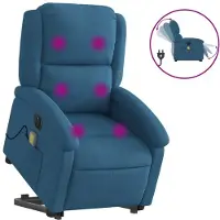 Syfax Massagesessel mit Aufstehhilfe Elektrisch Blau Samt