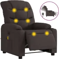 Syfax Massagesessel Elektrisch Dunkelbraun Stoff