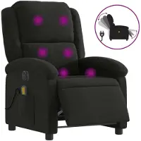Syfax Massagesessel Elektrisch Schwarz Stoff