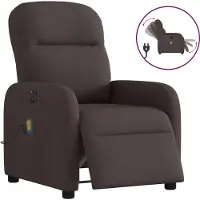 Syfax Massagesessel Elektrisch Dunkelbraun Stoff