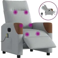 Syfax Massagesessel Elektrisch Hellgrau Stoff