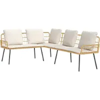 Syfax Sofa mit Kissen Natur 173 x 231 x 90cm Stahl