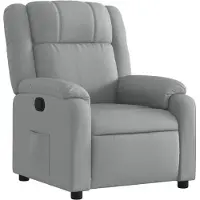 Syfax Relaxsessel Stoff Hellgrau, manuell verstellbar, dick gepolstert, atmungsaktiv, 77x95x99 cm