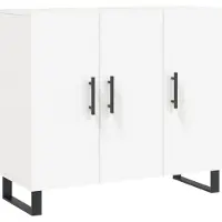 Syfax Sideboard Weiß 90x34x80 cm Holzwerkstoff