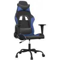 Syfax Gaming-Stuhl mit Massagefunktion Schwarz und Blau Kunstleder