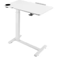 SucceBuy Überbetttisch Beistelltisch Laptoptisch mit Getränkehalter für Bett