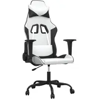 Syfax Gaming-Stuhl mit Massagefunktion Weiß und Schwarz Kunstleder
