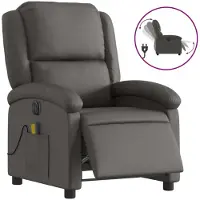 Syfax Relaxsessel Elektrisch Grau Echtleder