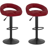 Syfax Barhocker 2 Stk. Weinrot Samt