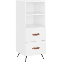 Syfax Sideboard Hochglanz-Weiß 34,5x34x90 cm Holzwerkstoff