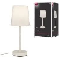 Paulmann Tischleuchte Stellan II, creme, Höhe 40 cm, Textil