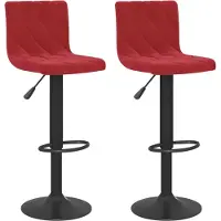 Syfax dkd-home-decor Barhocker Weinrot Samt 40 x 43 x (90-111) cm, drehbar mit Fußstütze