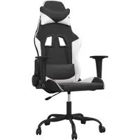 Syfax Gaming-Stuhl mit Massagefunktion Schwarz und Weiß Kunstleder