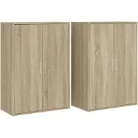 Syfax Sideboards 2 Stk. Sonoma-Eiche 60x31x84 cm Holzwerkstoff