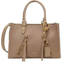 Marc O'Polo Leder Handtasche Umhängetasche Phili Shopper Earthy Taupe beige