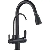 OEM Küchenarmatur, gefilterter Wasserhahn, Dreifach-Wasserfiltration, Schwarz B