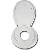 Woltu Kinder Familien WC Deckel mit integriertem Kindersitz, abnehmbar, Weiß