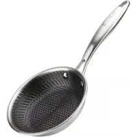 Elitehoff Edelstahl Bratpfanne mit Wabenbeschichtung, Ø16x4cm, Induktionsgeeignet, Metallutensilien sicher, gleichmäßige Wärmeverteilung