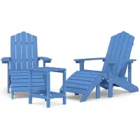 Syfax Adirondack-Gartenstühle mit Hocker & Tisch HDPE Aquamarin