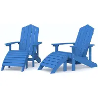 Syfax Adirondack-Gartenstühle 2 Stk. mit Hockern HDPE Aquamarin