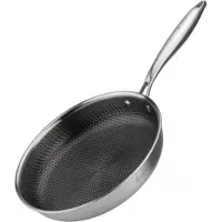 Elitehoff Edelstahl Bratpfanne Ø26 cm mit Antihaft-Wabenbeschichtung, kratzfest und induktionsgeeignet