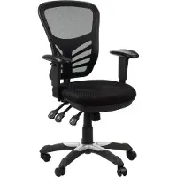 Stema Ergonomischer Bürodrehstuhl HG-0001, Nylonbasis, verstellbare Armlehnen, Schwarz