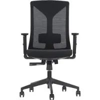 Stema Ergonomischer Bürodrehstuhl HAGER, Nylongestell, verstellbare Armlehnen, Schwarz, Netzrückenlehne