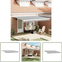 The Living Store Markise Einziehbar Anthrazit und Weiß 4,5x3 m Stoff Aluminium