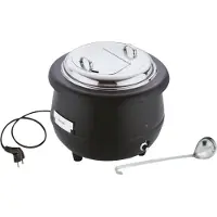 Aps 11910 Elektrischer Suppentopf, 10 Liter, inkl. Schöpfkelle, 400-450 Watt, Ø 40 cm, Höhe 37 cm