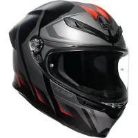 AGV K6 S Karve Helm, schwarz matt/grau/rot, S (55/56)