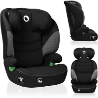 Lionelo Lars I-Size Autokindersitz ab 3 Jahre bis 12 Jahre, ab 12 kg bis 36 kg, (Set), i-Size / 12-36kg / 100-150 cm / Memory Foam - Schwarz Grau
