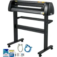 OEM VEVOR Vinylschneider Plottermaschine 28” Signmaster Software Beschilderungsmaschine 720mm Papierzufuhr Vinylschneider Plotter mit Ständer (28” 720mm), 720 mm, Schwarz