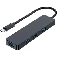 Gembird UHB-CM-U3P4-01, USB 3.2 Gen 1 (3.1 Gen 1) Type-C, USB 3.2 Gen 1 (3.1 Gen 1) Type-C, 5000 Mbit/s, Schwarz, Rundkabel, 1 Stück(e)