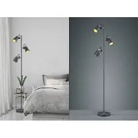 Meine Wunschleuchte LED Stehlampe in schwarz matt mit 3 variablen Strahlern, H160cm, Wohnzimmerlampe