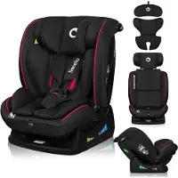 Lionelo Autokindersitz Aart i-Size ab Geburt bis 12 Jahre, 40-150 cm, Breiter Anpassungsbereich Ein zusätzlicher Seitenschutz R129/03 - Schwarz
