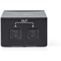 Nedis ASPL2512BK TosLink-Splitter 2-Weg Druckknopf S/PDIF Netzteil Schwarz