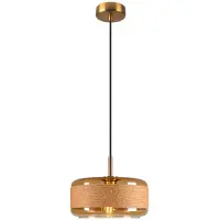SLV Pendellampe Pantilo Rope 27, braun/amber/gold, Glas, Ø 27 cm