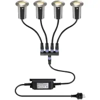 SLV 1008841 TRAIL-LITE 60, 4er Set, Bodeneinbauleuchten, 3000K, IP67, rund, edelstahl / aluminium