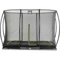 Exit Silhouette Bodentrampolin rechteckig 214x305 cm mit Sicherheitsnetz zum Eingraben im Garten, für Kinder, inklusive Bodenanker, schwarz