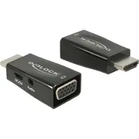DeLOCK 65901, HDMI A, VGA & 3.5 mm Audio, Schwarz