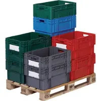 LA-KA-PE LA KA PE Drehstapelbehälter Polypropylen blau Tragfähigkeit 70kg Länge 600 x Breite 420 x Höhe 320mm - DTK600/ 420-0 BLAU